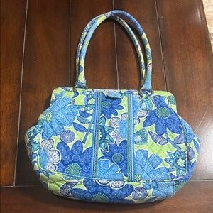 Vera Bradley Blue and Green Floral Shoulder Bag